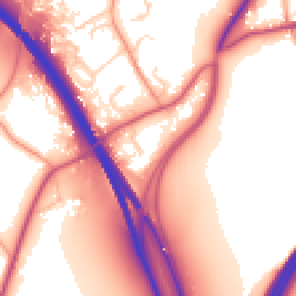 Daytime road noise heatmap for SO23 7TT