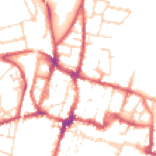 Daytime road noise heatmap for SO23 8BB