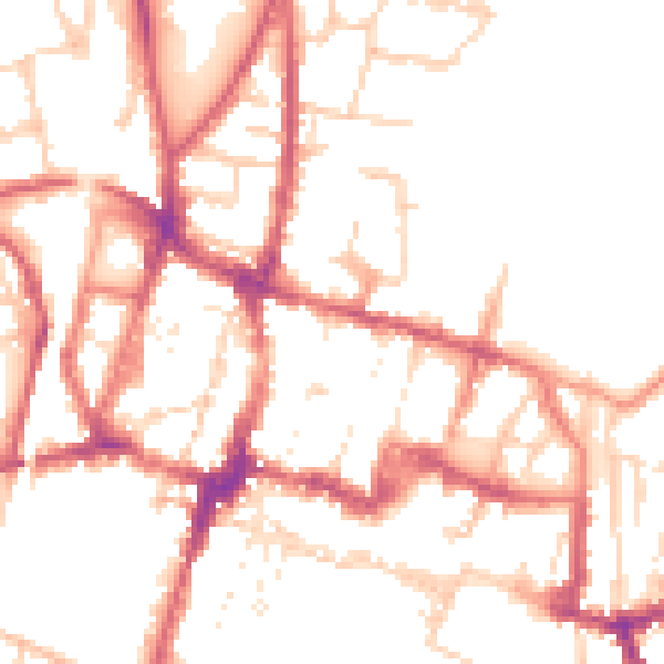 Daytime road noise heatmap for SO23 8BP