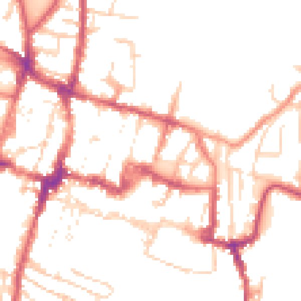 Daytime road noise heatmap for SO23 8DH