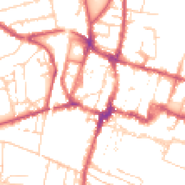 Daytime road noise heatmap for SO23 8EL