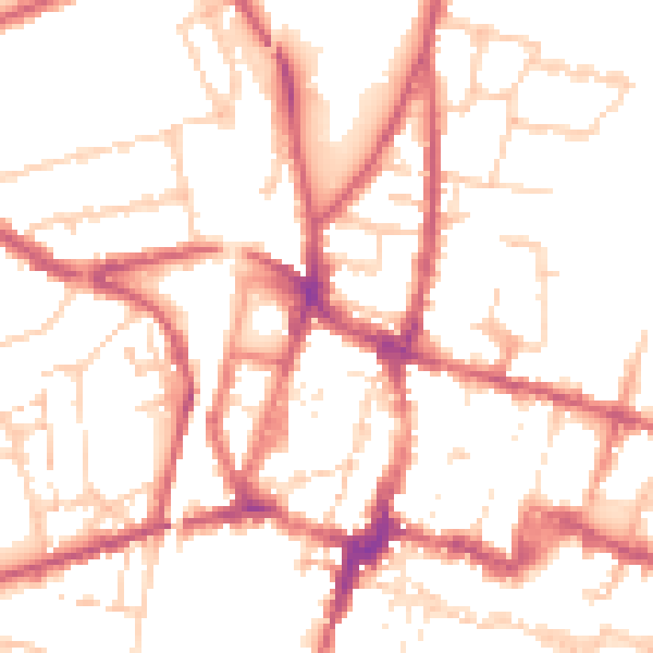 Daytime road noise heatmap for SO23 8FG