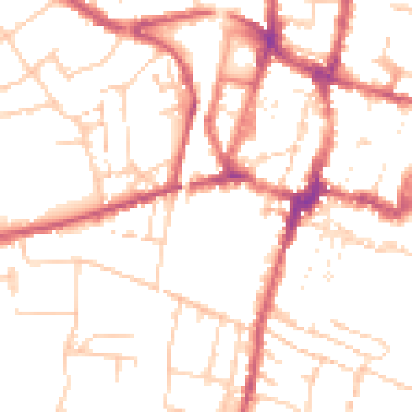 Daytime road noise heatmap for SO23 8GL