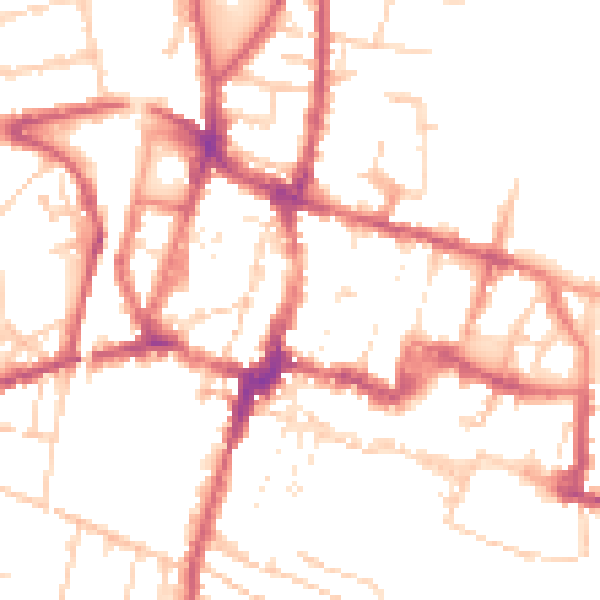 Daytime road noise heatmap for SO23 8RY