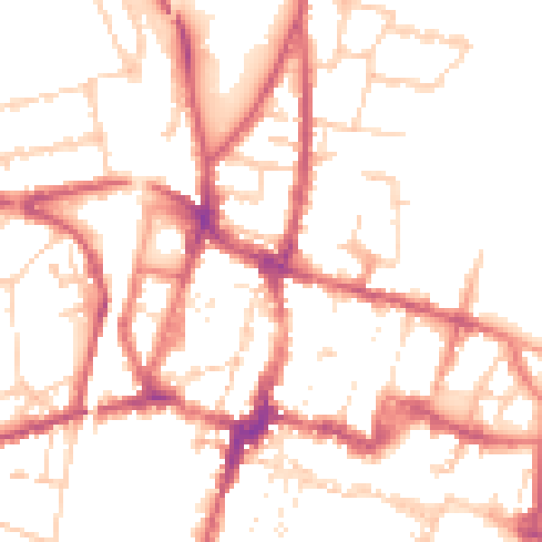 Daytime road noise heatmap for SO23 8SB