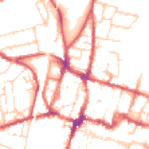 Daytime road noise heatmap for SO23 8SD