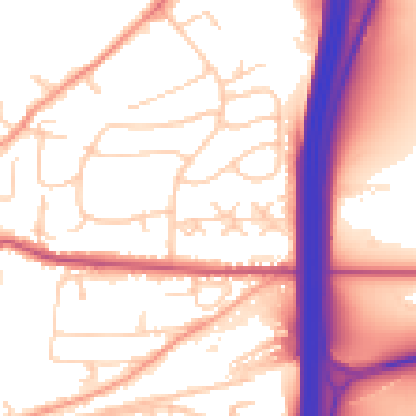 Daytime road noise heatmap for SO23 8SE