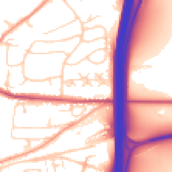 Daytime road noise heatmap for SO23 8SH