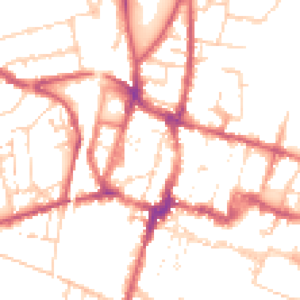Daytime road noise heatmap for SO23 8SL