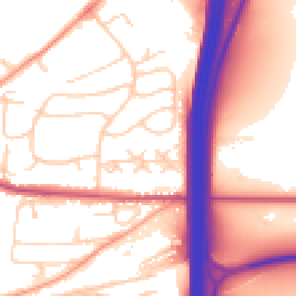 Daytime road noise heatmap for SO23 8SW