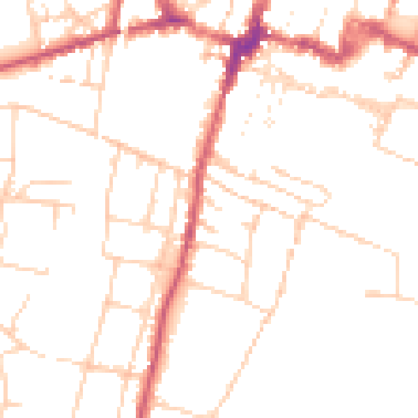 Daytime road noise heatmap for SO23 9AF