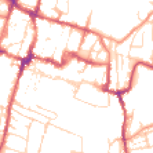 Daytime road noise heatmap for SO23 9AY
