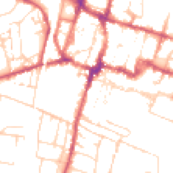 Daytime road noise heatmap for SO23 9EF