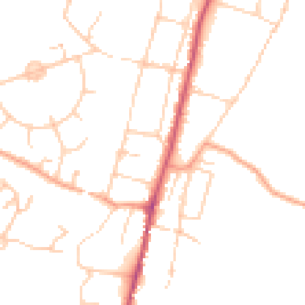 Daytime road noise heatmap for SO23 9EN