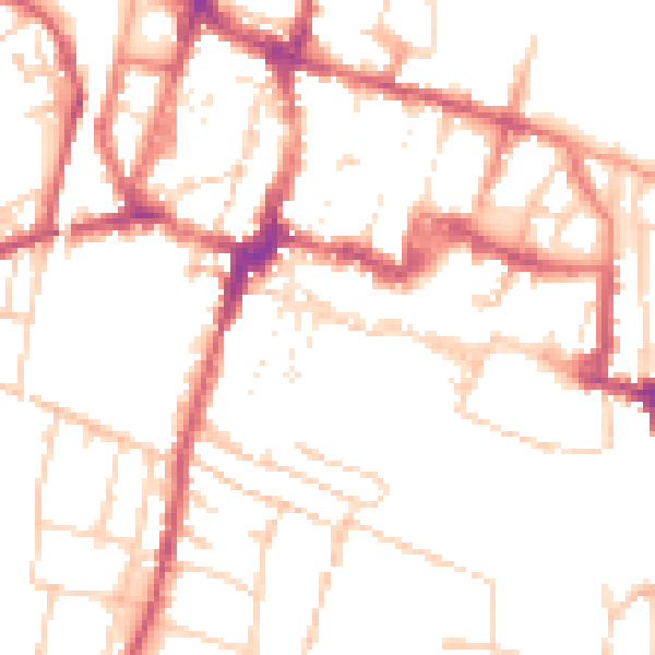 Daytime road noise heatmap for SO23 9ES