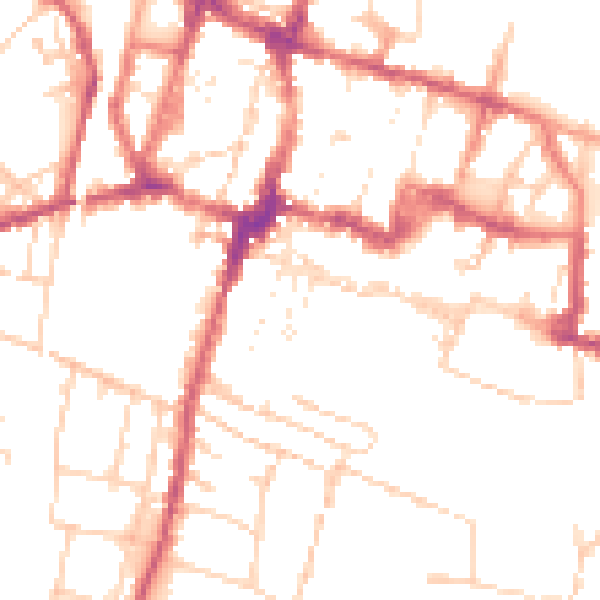 Daytime road noise heatmap for SO23 9HA