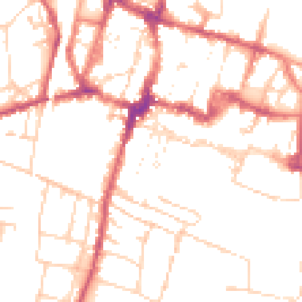 Daytime road noise heatmap for SO23 9HE