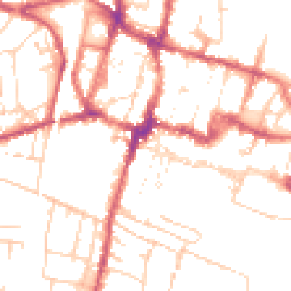 Daytime road noise heatmap for SO23 9HH