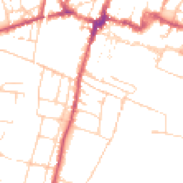 Daytime road noise heatmap for SO23 9HL