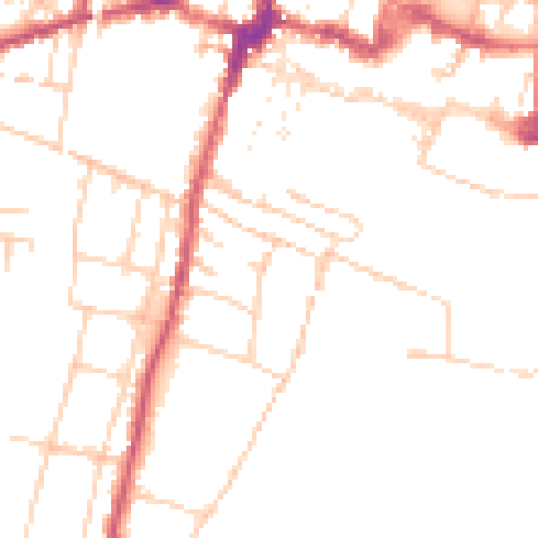 Daytime road noise heatmap for SO23 9JF