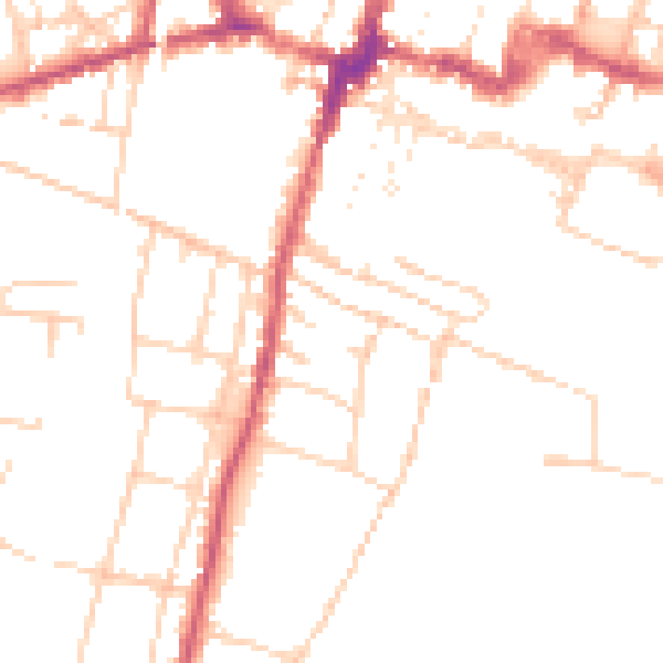 Daytime road noise heatmap for SO23 9JG