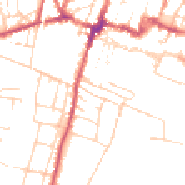 Daytime road noise heatmap for SO23 9JJ