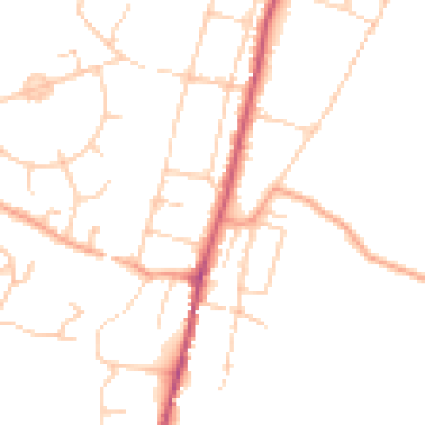 Daytime road noise heatmap for SO23 9PX