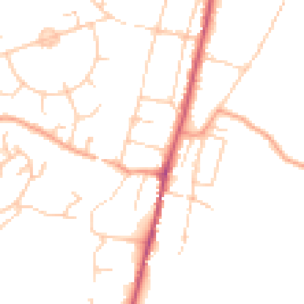 Daytime road noise heatmap for SO23 9QX