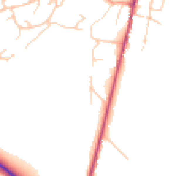 Daytime road noise heatmap for SO23 9RS
