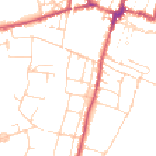 Daytime road noise heatmap for SO23 9SL