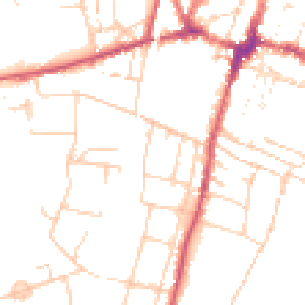 Daytime road noise heatmap for SO23 9SR