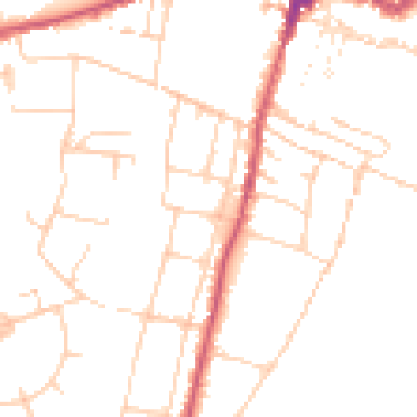 Daytime road noise heatmap for SO23 9ST