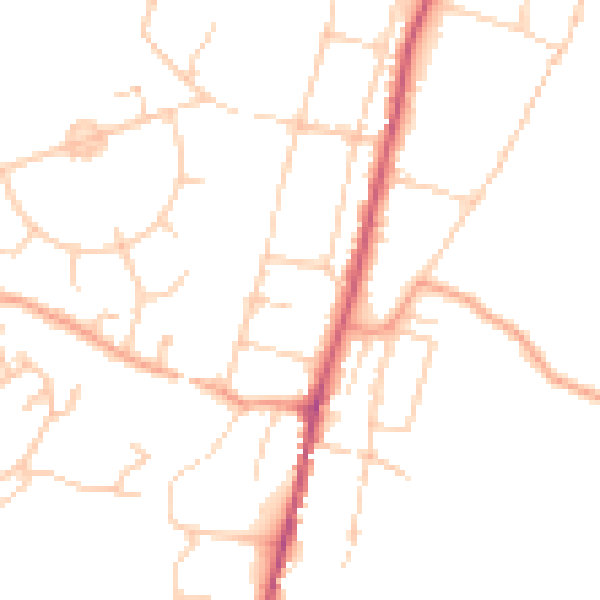 Daytime road noise heatmap for SO23 9TH
