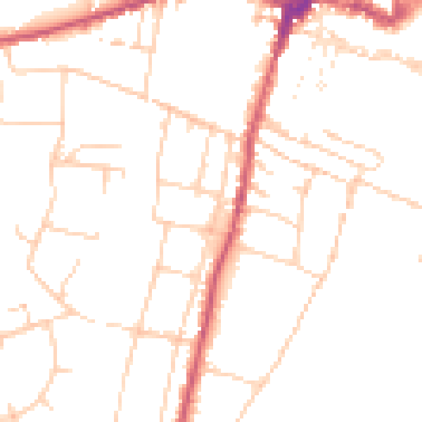 Daytime road noise heatmap for SO23 9TP
