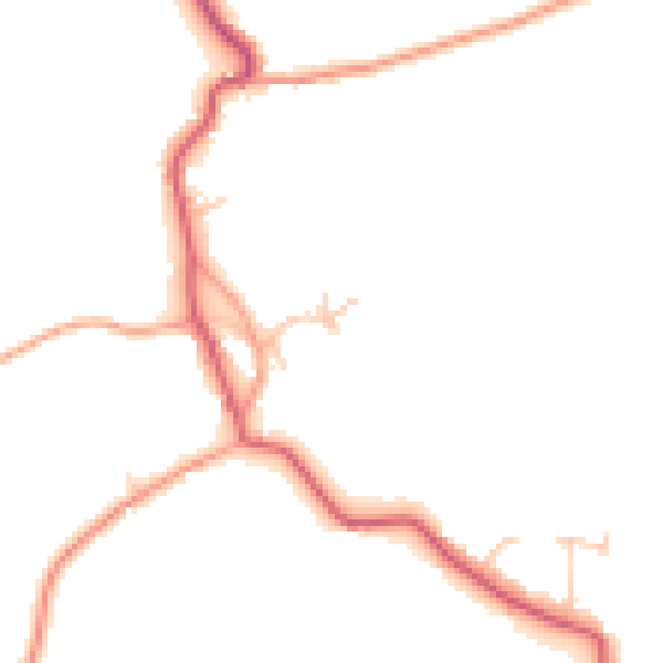 Daytime road noise heatmap for SO24 0AZ