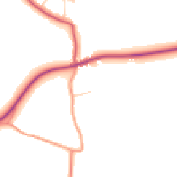 Daytime road noise heatmap for SO24 0EU