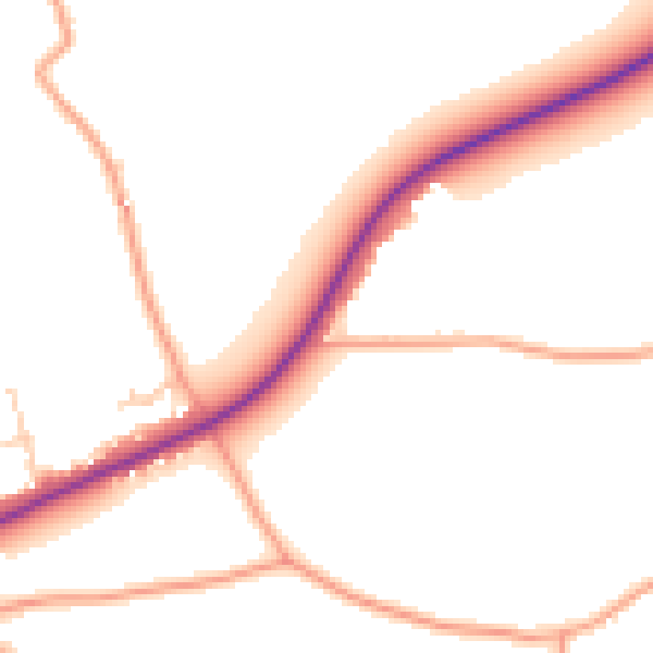 Daytime road noise heatmap for SO24 0FG