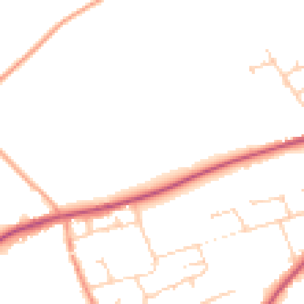 Daytime road noise heatmap for SO24 9ER