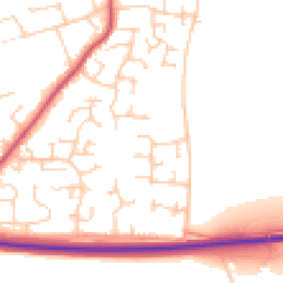 Daytime road noise heatmap for SO24 9NN