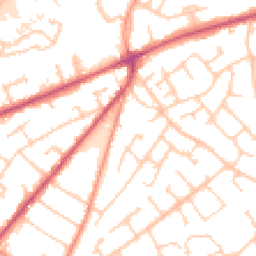 Daytime road noise heatmap for SO30 0BQ