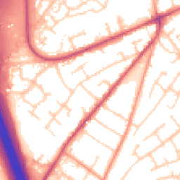 Daytime road noise heatmap for SO30 4AJ
