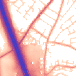 Daytime road noise heatmap for SO30 4DN