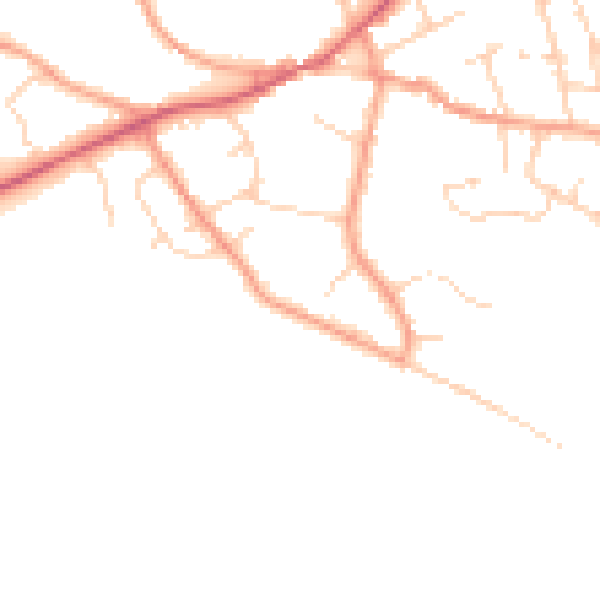 Daytime road noise heatmap for SO41 0AL