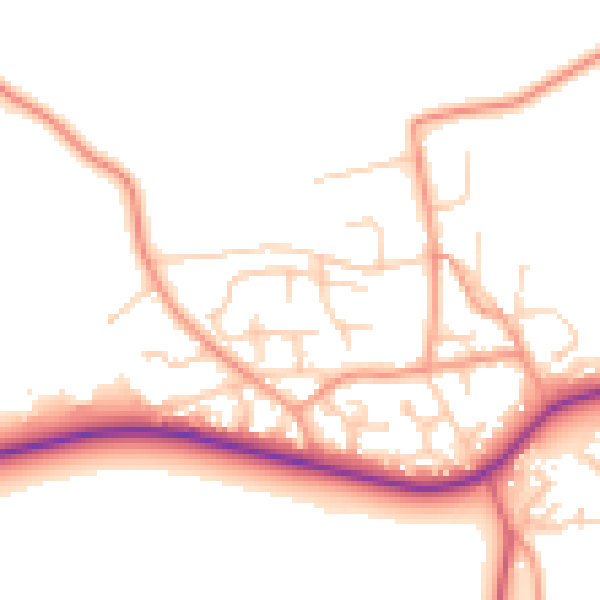 Daytime road noise heatmap for SO41 0LP
