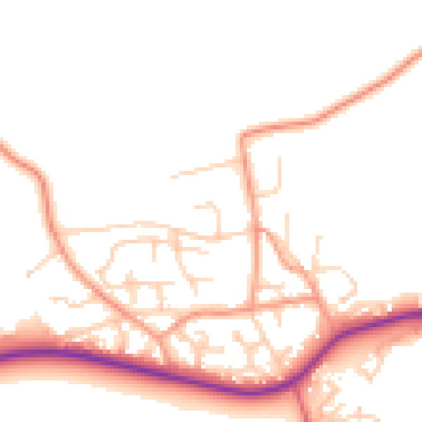Daytime road noise heatmap for SO41 0LT