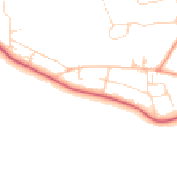 Daytime road noise heatmap for SO41 0NT