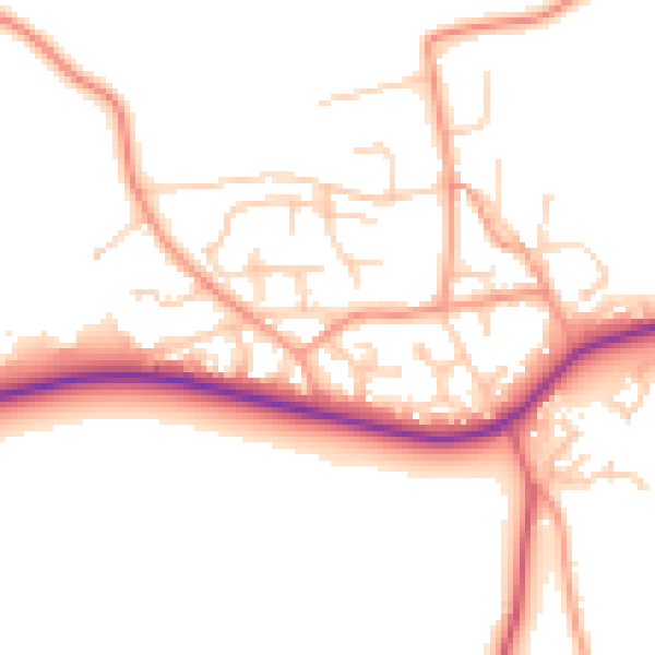 Daytime road noise heatmap for SO41 0UA