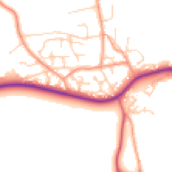 Daytime road noise heatmap for SO41 0ZG