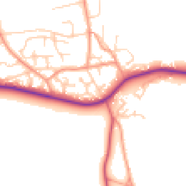 Daytime road noise heatmap for SO41 0ZP