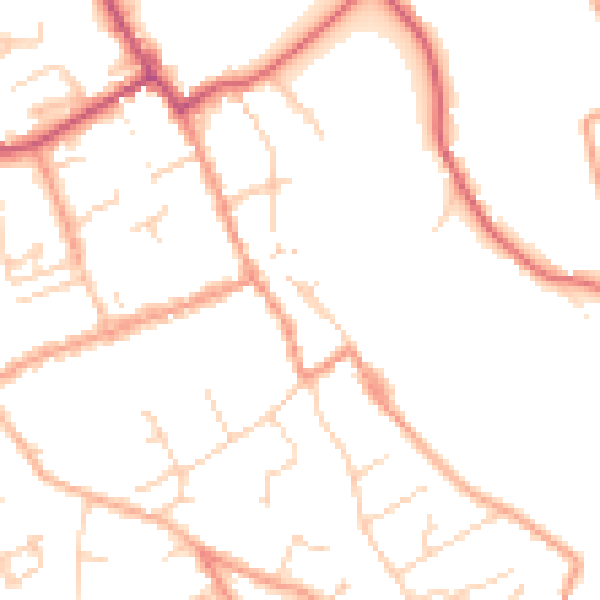 Daytime road noise heatmap for SO41 3ET